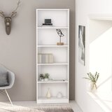 vidaXL Knjižna omara 5-nadstropna bela 60x24x175 cm iverna plošča | Shoptok.si