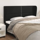  Uzglavlje s ušima crno 183x23x118/128 cm od umjetne kože | shoptok.hr
