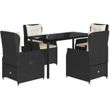  5-dijelni vrtni blagovaonski set s jastucima od poliratana crni | shoptok.hr