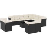  13-dijelni set vrtnih sofa s jastucima poliratan crni | shoptok.hr