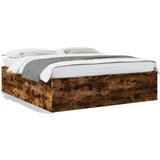Furnova Posteljni okvir dimljeni hrast 200x200 cm inženirski les, (21937720) | Shoptok.si