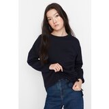 Trendyol Navy Ruffle Detailed Knitted Sweatshirt | shoptok.hr