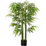 HOMCOM Umetna rastlina bambusa v loncu 140 cm za notranjo in zunanjo uporabo, realističen umetni bambus s 336 listi, (20756602) | Shoptok.si
