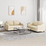  2-dijelni set sofa s jastucima krem od tkanine Cijene