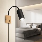  Brilagi - Fleksibilna zidna lampa SELE 1xGU10/30W/230V crna/dekor hrasta | Eponuda.com