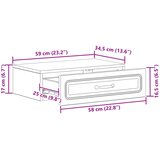 Stolna montirana na zid Staro drvo 59 x 34,5 x 17 cm | shoptok.hr