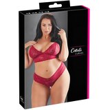 Cottelli Plus Size - komplet modrčkov iz mehke čipke (rdeča) - 3XL | Shoptok.si
