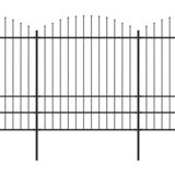  Vrtna ograda s vrhom koplja Čelik 359x200 cm Crna | Eponuda.com