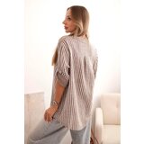 Kesi Włoski Women's cotton striped shirt with a pocket fango | shoptok.hr