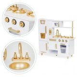 ECO TOYS velika drvena kuhinja za decu white and gold | Eponuda.com