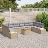  Set od 11 komada vrtnih kauča s jastucima bež poly rattan acacia | shoptok.hr