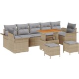  Set vrtnog namještaja sa 10 dijelova s jastučićima Bež Poli ratan Akacija | shoptok.hr