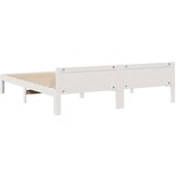  Posteljni okvir brez vzmetnice bel 160x200 cm trdna borovina | Shoptok.si