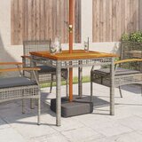  Vrtni stol sivi 80 x 80 x 75 cm od poliratana i bagremovog drva | Eponuda.com