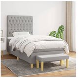  S oprugama i madracem svjetlosivi 100x200 cm od tkanine | shoptok.hr