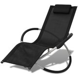 Maison Chic Zunanji Ležalnik - Sončna ležalnik geometrične oblike jeklo črn in siv, (22043334) | Shoptok.si