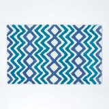 HOMESCAPES kopalniška preproga cik-cak nedrseča 100% bombaž modra, 50 x 80 c, (5000161124) | Shoptok.si