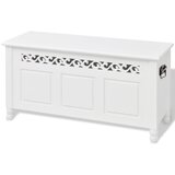 The Living Store Klop za Shranjevanje Baročni Stil MDF Bele Barve - Klop, (21493872) | Shoptok.si