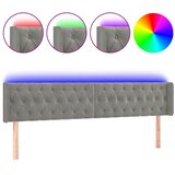  LED uzglavlje svjetlosivo 203x16x78/88 cm baršunasto | shoptok.hr