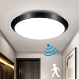 Nettlife LED stropna svetilka z notranjim senzorjem gibanja črna IP44 15 W okrogla kletna svetilka s senzorjem gibanja Ø 30 cm 4000 K, (22111395) | Shoptok.si