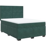 vidaXL Box spring postelja z vzmetnico temno zelena 160x200 cm žamet, (21307658) | Shoptok.si