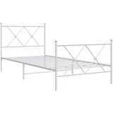  The Living Store Kovinski posteljni okvir z vzglavjem in vznožjem bel 90x190 cm - Posteljni Okvir, (21497733) | Shoptok.si