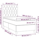 Box spring postelja z vzmetnico črna 80x200 cm blago, (20791809) | Shoptok.si