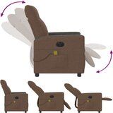  Električni masažni naslonjač od tkanine smeđi | shoptok.hr