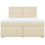  Krevet s oprugama i madracem krem 180x200 cm od tkanine | shoptok.hr