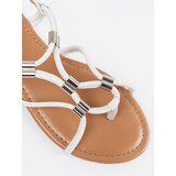 Shelvt White flip-flop sandals with decorations | Shoptok.si