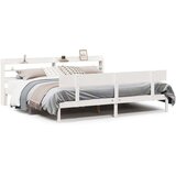 vidaXL Posteljni okvir brez vzmetnice bel 180x200 cm trdna borovina | Shoptok.si