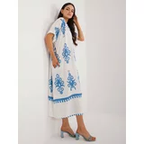 Fashion Hunters Blue and white oversize dress with print