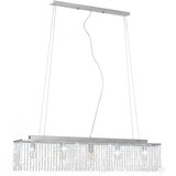  Stropna svjetiljka s kristalnim perlama srebrna 104 cm E14 | shoptok.hr