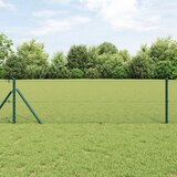 vidaXL Heksagonalna Ograja Zelena 0.4x100 m Jeklo, Ograjni Stebri 13 kosov Zeleni Ø32 mm 80 cm Galvanizirano Jeklo Cene