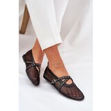 Boto Mesh Flat Ballet Shoes With Straps Black Salliroe | ePonuda.com