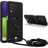 Cadorabo Verižica za mobilni telefon s funkcijo stojala, združljiva s Samsung Galaxy A22 4G/M22/M32 4G v črna barvi - silikonski zaščitni pokrov z nastavljivim, (20860426) | Shoptok.si