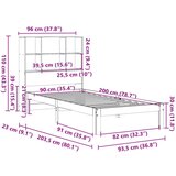 vidaXL Knjižna postelja brez vzmetnice 90x200 cm trdna borovina | Shoptok.si