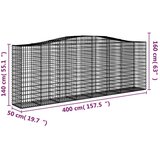  Obokane gabion košare 6 kosov 400x50x140/160cm pocinkano železo, (20758179) | Shoptok.si
