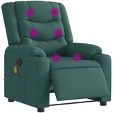 vidaXL Električni masažni naslanjač temno zeleno blago, (21824425) | Shoptok.si
