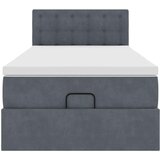 vidaXL Otomanski posteljni okvir z vzmetnico siv 80x200 cm žamet | Shoptok.si