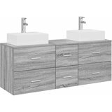  Set ormarića za kupaonicu 3 kom. Siva Sonoma 129 x 41 x 79,5 cm | shoptok.hr