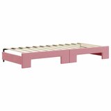  Dnevni krevet na razvlačenje ružičasti 90 x 200 cm baršunasti | shoptok.hr