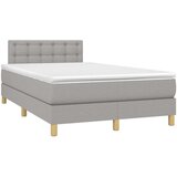  Box spring postelja z vzmetnico LED sv. siva 120x200 cm blago, (20726048) | Shoptok.si