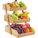 YOUYIJIA 3-nadstropna bambusova košara za sadje in zelenjavo | Shoptok.si