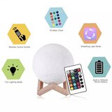 Generic Mesec lampa sa daljinskim upravljacem za menjanje boja sa baterijama koje se pune Visebojna lampa za decju sobu sa drvenim nosacem | Eponuda.com