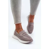 Kesi Women's eco suede loafers on the platform Grey Inesqua