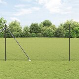 vidaXL varjena žična ograja s 13 konicami siva 1,6x25 m jeklo | Shoptok.si
