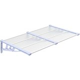 vidaXL Nadstrešek za vrata siv in prozoren 152,5x90 cm polikarbonat | Shoptok.si