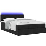 vidaXL Otomanski krevet s madracem crni 140x200 cm tkanine | shoptok.hr