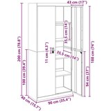 Ormarić Omarica za shranjevanje 2 pcs Bela 90 x 40 x 200 cm Jeklo, (5000152800) | Shoptok.si